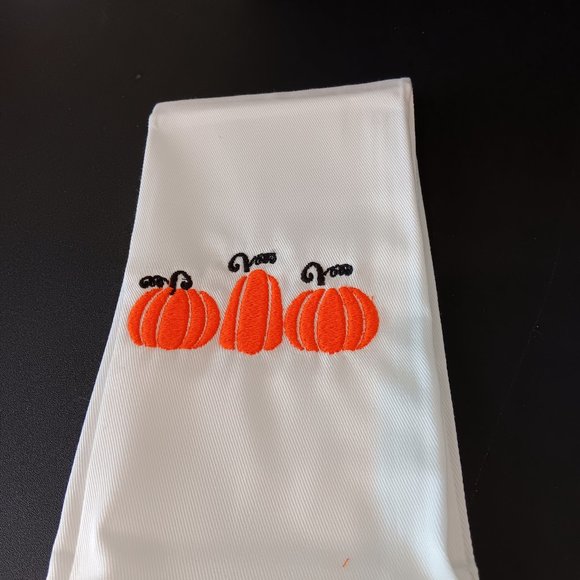 Kitchen Tea Towel- Pumpkin Embroidery Design - Picture 2 of 4